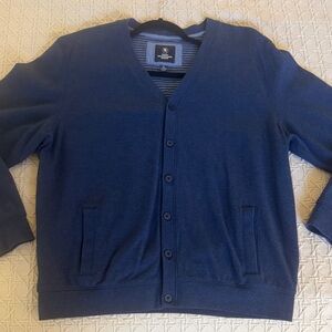 Hart Schaffner Marx Blue Heather Cotton Pique Cardigan/XL/Excellent Condition!
